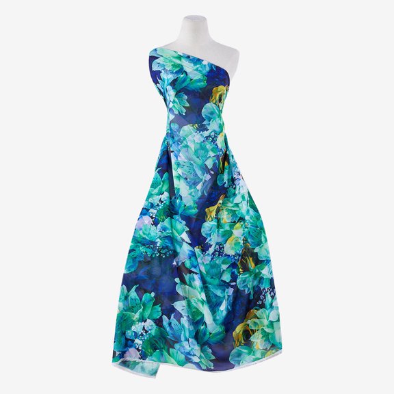 Zelouf Zs1910Mmm Print Hi Multi Chiffon , Sewing, DIY, Crafts Fabric by the Yard, 747 Navy/lime, 3 Yard