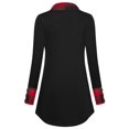 thumbnail image 3 of Blusa tipo túnica Messic para mujer, moda de otoño 2024, cuello en V, color negro a cuadros, 3 of 6
