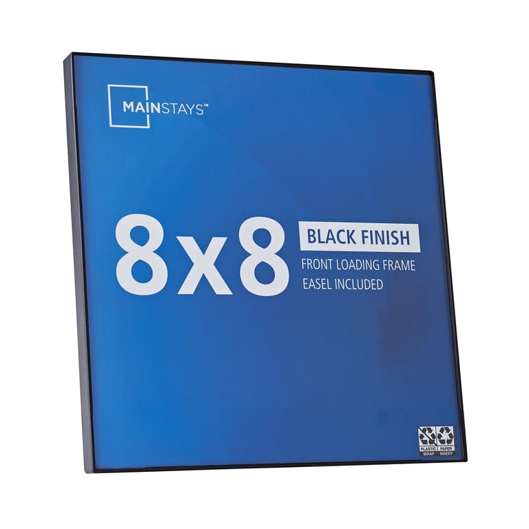 Mainstays 8x8 Front Loading Gallery Tabletop Picture Frame, Black