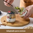 thumbnail image 4 of U Chef Frascos de Vidrio con Tapa, Set de 4 Frascos Herm&eacute;ticos de Vidrio para Alimentos, Recipientes de Avena con Tapas de Bamb&uacute;, Frascos con Tapa De Bamb&uacute; para Cocina, 4 of 6