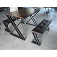 thumbnail image 1 of 2025 New Dining Table Set for 4, Z-Shaped Leg Kitchen Table Set with 2 Upholstered Benches, 3 Piece Dining Table Set for Kitchen, Dining Room Small Space, 1 of 1