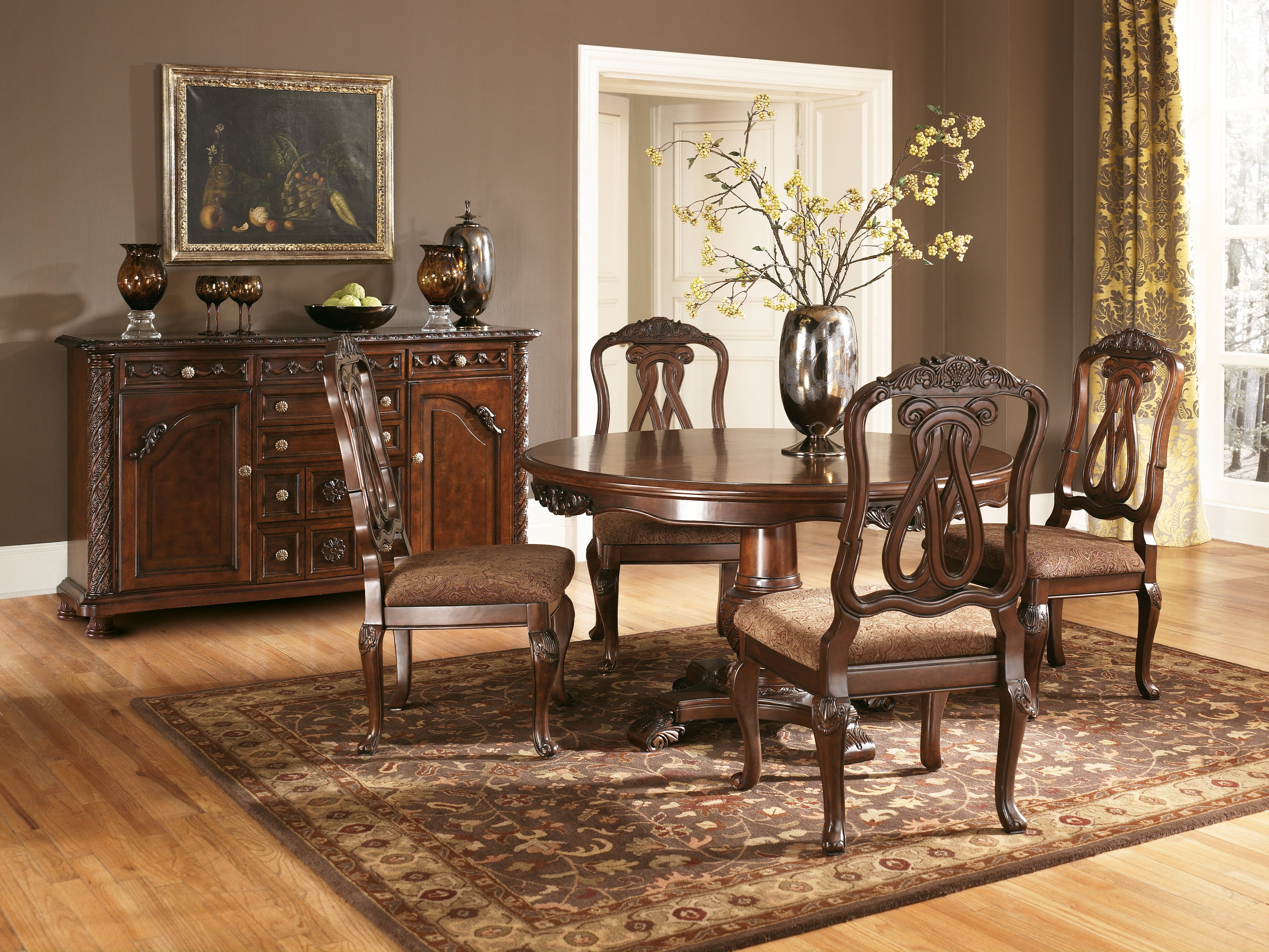 Ashley North Shore Dining Room Server In Dark Brown Finish D553 60 Walmart Com Walmart Com