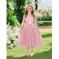 thumbnail image 2 of Arshiner Flower Girls Dresses Sleeveless Formal Wedding Princess Dress | Maxi-Length Tulle, Junior Bridesmaid Dress for Girl, Embroidered Birthday Party Dress Ball Gown, 2 of 5