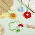 thumbnail image 4 of 6Pcs Crochet Bookmarks Crochet Flower Bookmarks Cute Plant Bookmarks Knitted Bookmarks Handmade Flower Bookmarks, 4 of 5