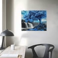 thumbnail image 4 of PIKWEEK Waterfall Wall-Art for Living Room - Blue Pictures Wall Decor - Trees Canvas Wall Art Nature Landscape Poster Ready to Hang, 4 of 5