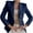 Blue, variant on UTTOASFAY Women Buttons Long Sleeve Solid office Coat Cardigans Suit Jacket Long Outwear Navy 10(XL)