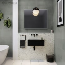 Delice 24" Rectangle Wall-Mount Bathroom Sink in Matte Black