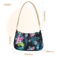 thumbnail image 3 of Abstract Art Dragonfly Flower Womens Chain Shoulder Bag Tote Handbag Clutch Hobo Purse with Zipper for Travel Casual, 3 of 7