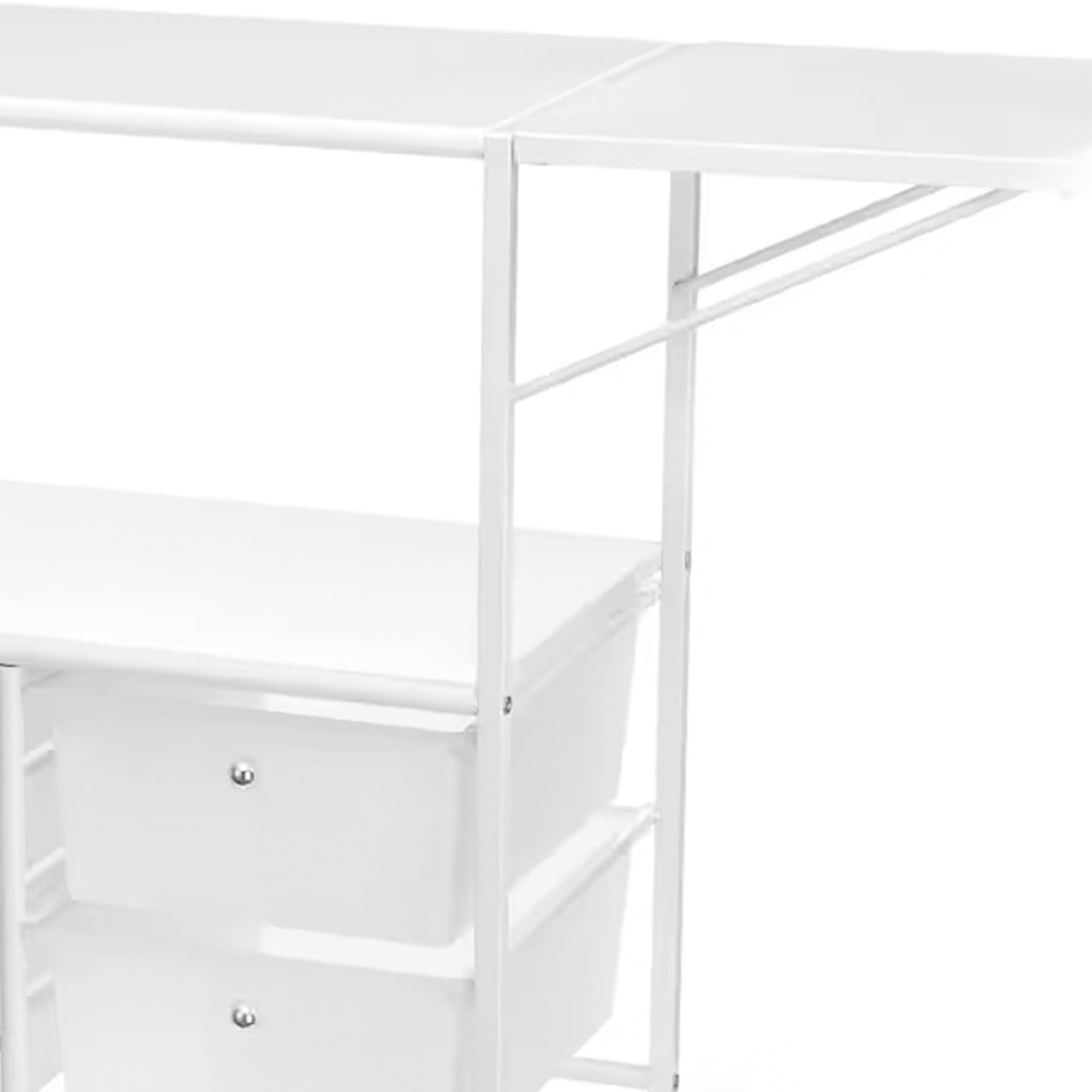 Simply Tidy Essex Home or Office Rolling Cart with Storage Drawers, White