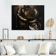 thumbnail image 2 of Designart Black And Gold Rose III Canvas Wall Art, 2 of 5