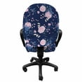 thumbnail image 3 of Floral Office Chair Slipcover, Tropical Pink Tones Flowers Dragonfly Night Look Vintage English Garden Art, Protective Stretch Decorative Fabric Cover, Standard Size, Lavender and Mauve, by Ambesonne, 3 of 5