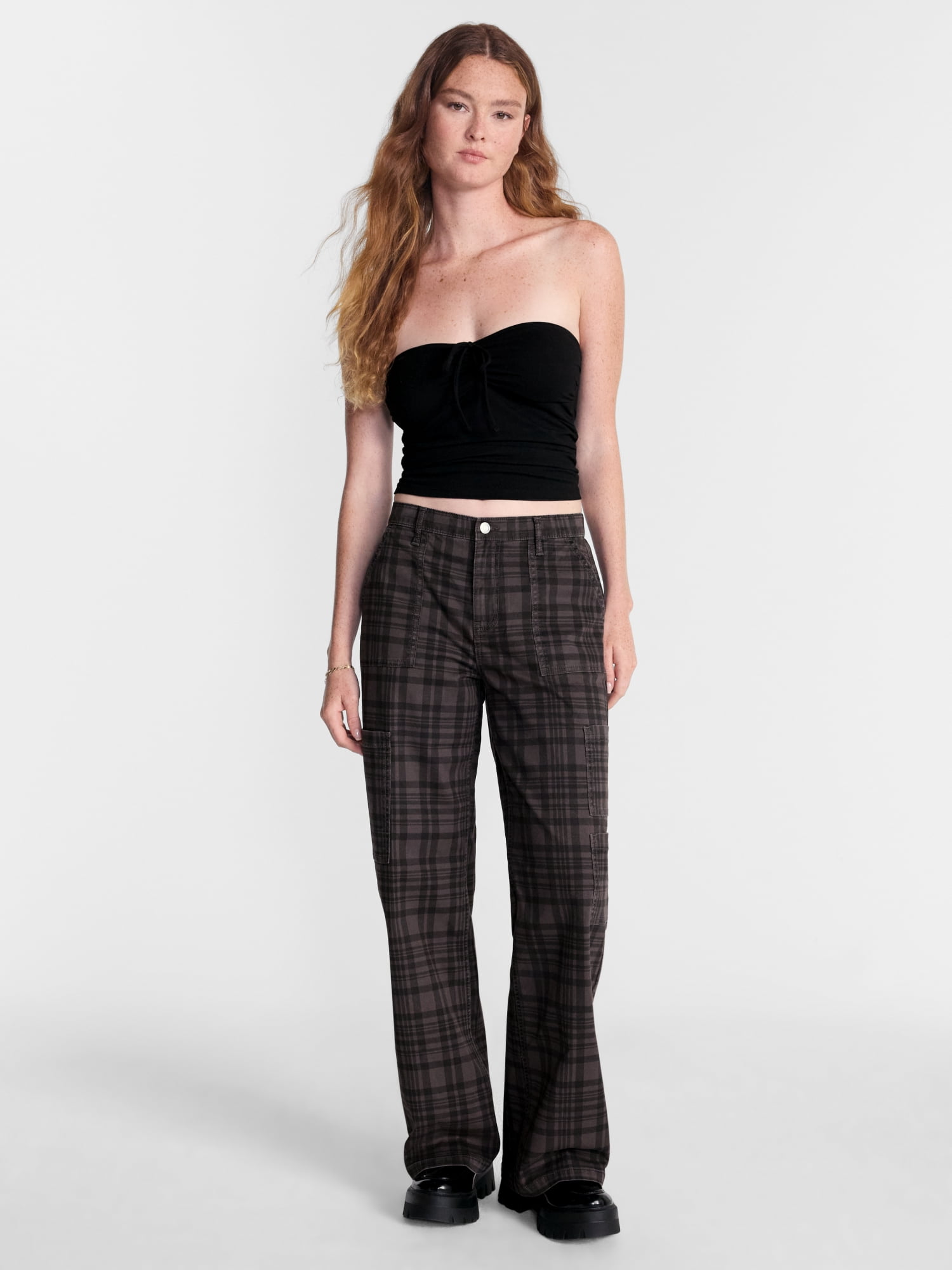 No Boundaries Wide Leg Cargo Pants, 29.5'' Inseam, Women's and Women's Plus XXS-4X