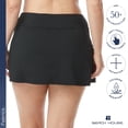 thumbnail image 3 of BEACH HOUSE Emma Plus Size Swim Skort — Modest Swimsuit Skirt with Boy Shorts, Black and Blue, 22W, 3 of 6