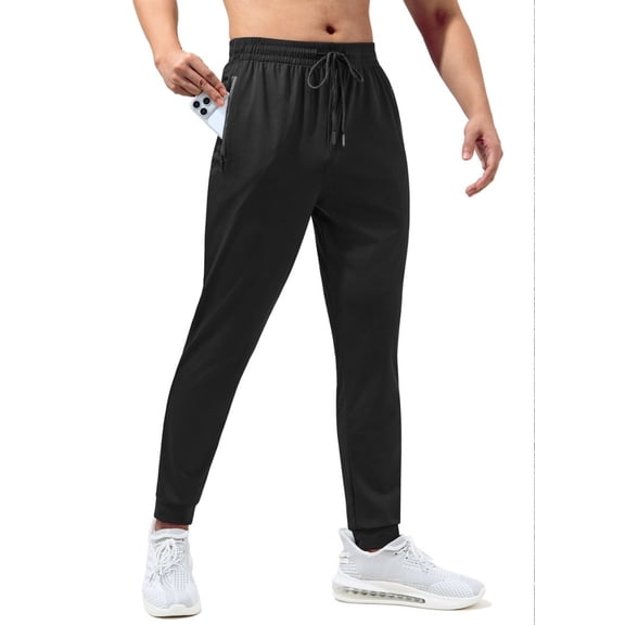 sogami Men's Slim Fit Joggers with Zipper Pockets Workout Pants for Gym