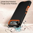 thumbnail image 4 of I-HONVA Compatible with iPhone Air Case,3-Layer Heavy Duty Drop Protection Anti-Slip Bumper Rugged Shockproof Dustproof Protection 6.9 inch Phone Case,Black Orange, 4 of 7