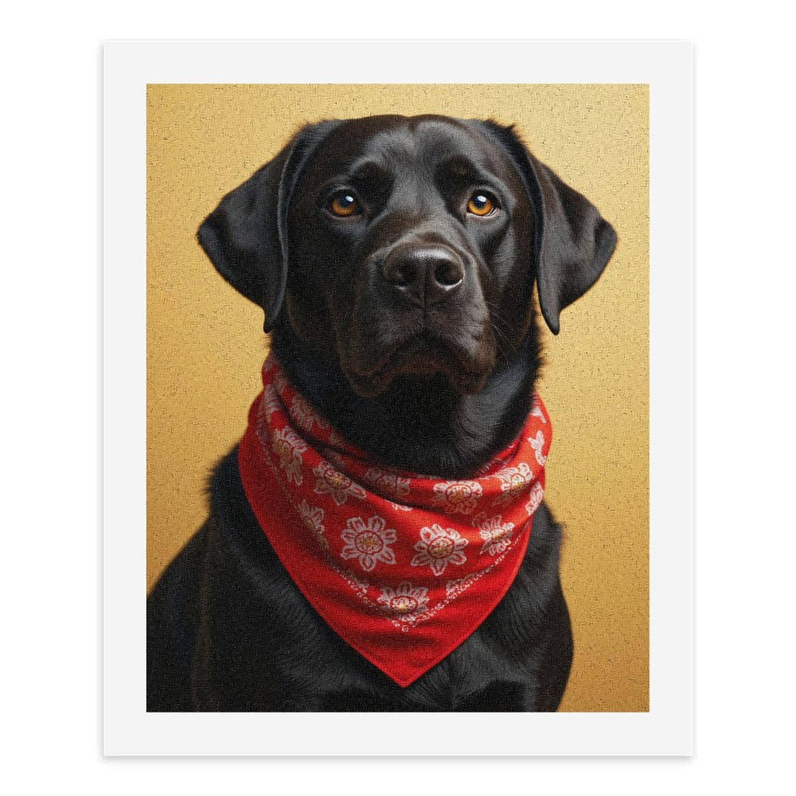 Paint By Numbers Kit for Adults Beginner - DIY Black Dog Red Bandana Portrait Canvas Painting Kits for Adults, Frameless Paint By Number for Adults for Home Wall Decor 16x20 Inch