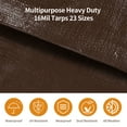 thumbnail image 4 of Heavy Duty 16mil Waterproof Tarpaulin 10' x 16' Canopy Tent Poly Tarp Cover 22 Sizes Thick UV Resistant Rip and Tear Proof, 4 of 15