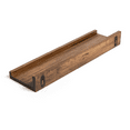 thumbnail image 2 of Essentra Home 17-inch Walnut Finish Wooden Floating Shelves for Wall in Bathroom, Kitchen, Office, Bedroom, Set of 2 - Mounted Picture Ledge and Shelf Display for Decor, Organization, and Essentials, 2 of 7