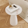 thumbnail image 5 of Pedestal Drink Table, Small Round Martini Table, Metal End Table for Small Space, Living Room, White, 5 of 7