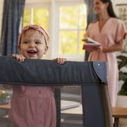 Monbebe Play Yard – Full-Size Rocking Bassinet, Removable Changer & Toy Bar – Castle Point