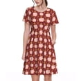 thumbnail image 1 of Xecao Mignon Cochon avec Pièces de Monnaie pour Femmes Été Robe Midi à Manches Courtes avec Poches Robe Décontractée T-Shirt Fluide Robe de Plage, 1 of 6