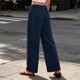 thumbnail image 5 of Women Lace Side Wide Leg Pants, Drawstring Elastic Waist Trousers, Side Pocket Loose Casual Pants, Boho Vacation Daily Pants, 5 of 5