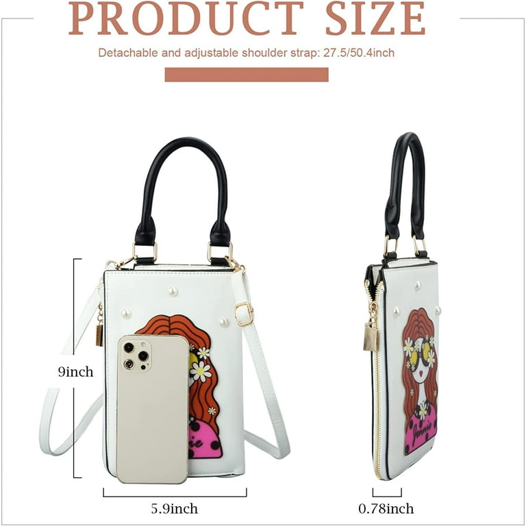 YOUI GIFTS Women s Novelty Unique Girls Face Shoulder Purse Bags