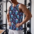 thumbnail image 5 of Logiee Skull Flower Blue Print Men's Workout Tank Top,Quick Dry Workout Tank Top,Gym Muscle Tee,Fitness Bodybuilding Sleeveless T Shirt-X-Large, 5 of 7