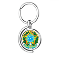 thumbnail image 1 of Brisil National Emblem Country Rotating Keychain Metal Keyring Holder, 1 of 2