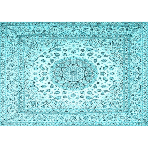 Ahgly Company Indoor Rectangle Persian Light Blue Traditional Area Rugs, 2' x 5'