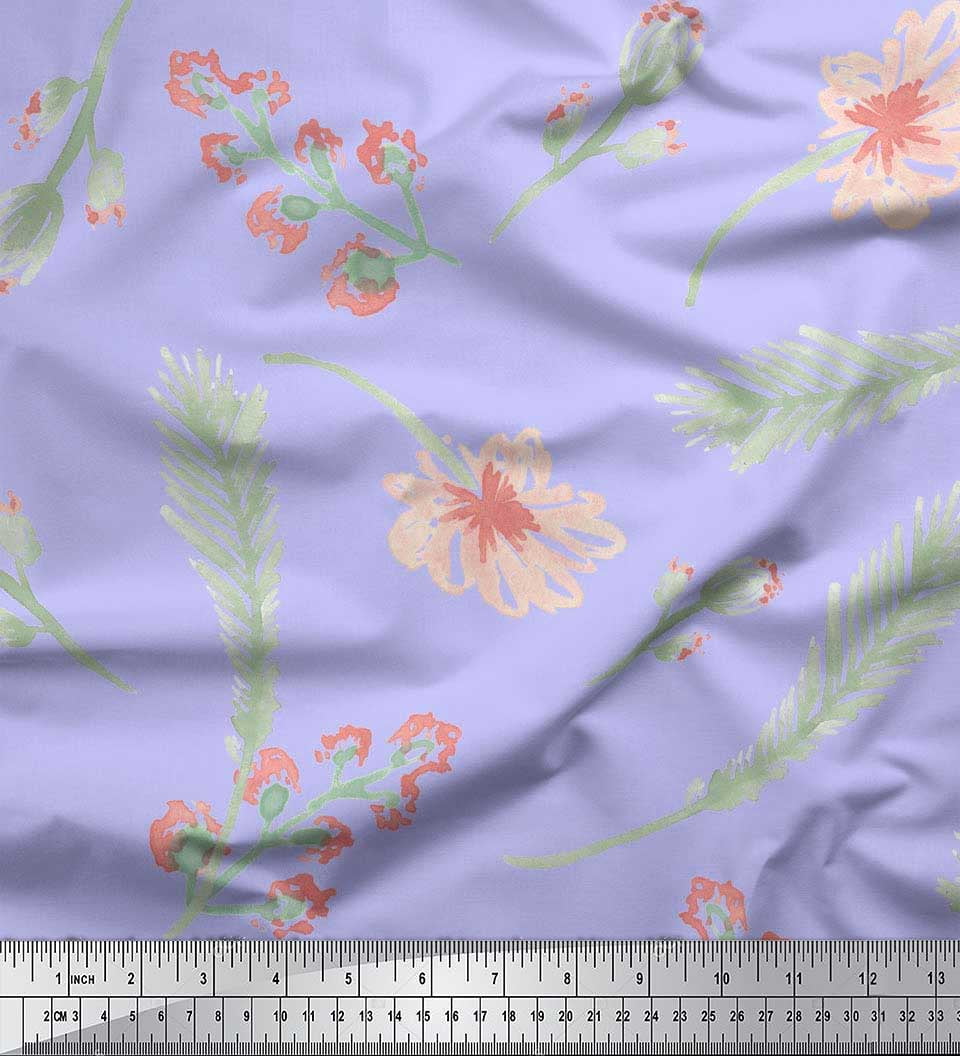Soimoi Japan Crepe Purple Fabric - By The Yard - 42 Inch