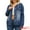 Dark Blue, variant on Unique Bargains Women's Denim Long Sleeves Jacket with Detachable Hoodie XL Blue