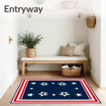 thumbnail image 3 of ODIKA 6'x9' Machine Washable Non-Slip Area Rug, American Sports Emblem with Striped Flag and Soccer Accents High Traffic Rug with Pad, Blue, 673200, 3 of 8