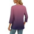 thumbnail image 4 of Womens Tunic Tops 3/4 Sleeve Cotton Womens Tops Casual Summer V Neck Tops for Women 2026 T Shirts for Women Cotton Graphic by me, 4 of 9