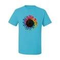 thumbnail image 2 of Wild Bobby, Colorful Tie Dye Sunflower Womens, Streetwear, Men's Graphic Tees, Light Turquoise, 3XL, 2 of 3