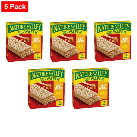 Nature Valley Honey Vanilla Crispy Creamy Wafer Bars 5 ct / 1.3 oz - 5 Pack