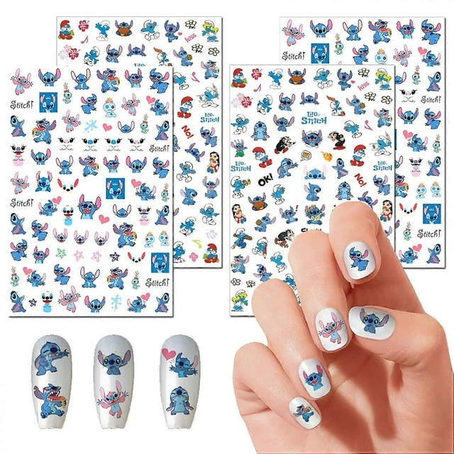 Nail Art Stickers Cute Cartoon Nail Art Decals 3D Self Adhesive Nail Sticker Kawaii Designer Anime Nail Stickers for Girls Kids Women Manicure Tips De