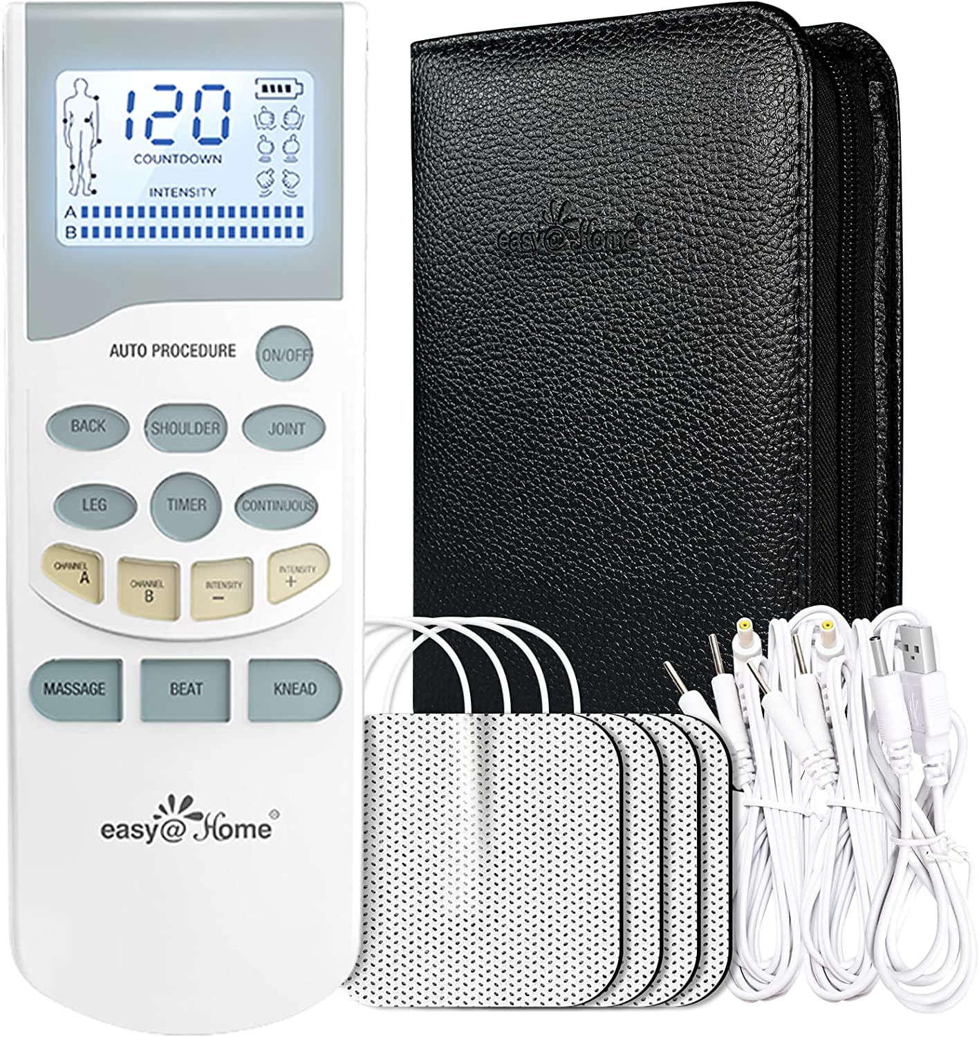 Easy@Home Professional TENS Unit Muscle Stimulator Tens Machine Massager, Powerful 2-Output EHE012PRO