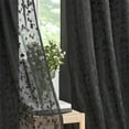thumbnail image 2 of Flowpartex Mix Matach Grommet Full Blackout Window Curtains for Bedroom Lace Leaf Sheer Panels For Living Room, Black & White, Window Treatment Set of 4,52" W x 84" L, 2 of 7