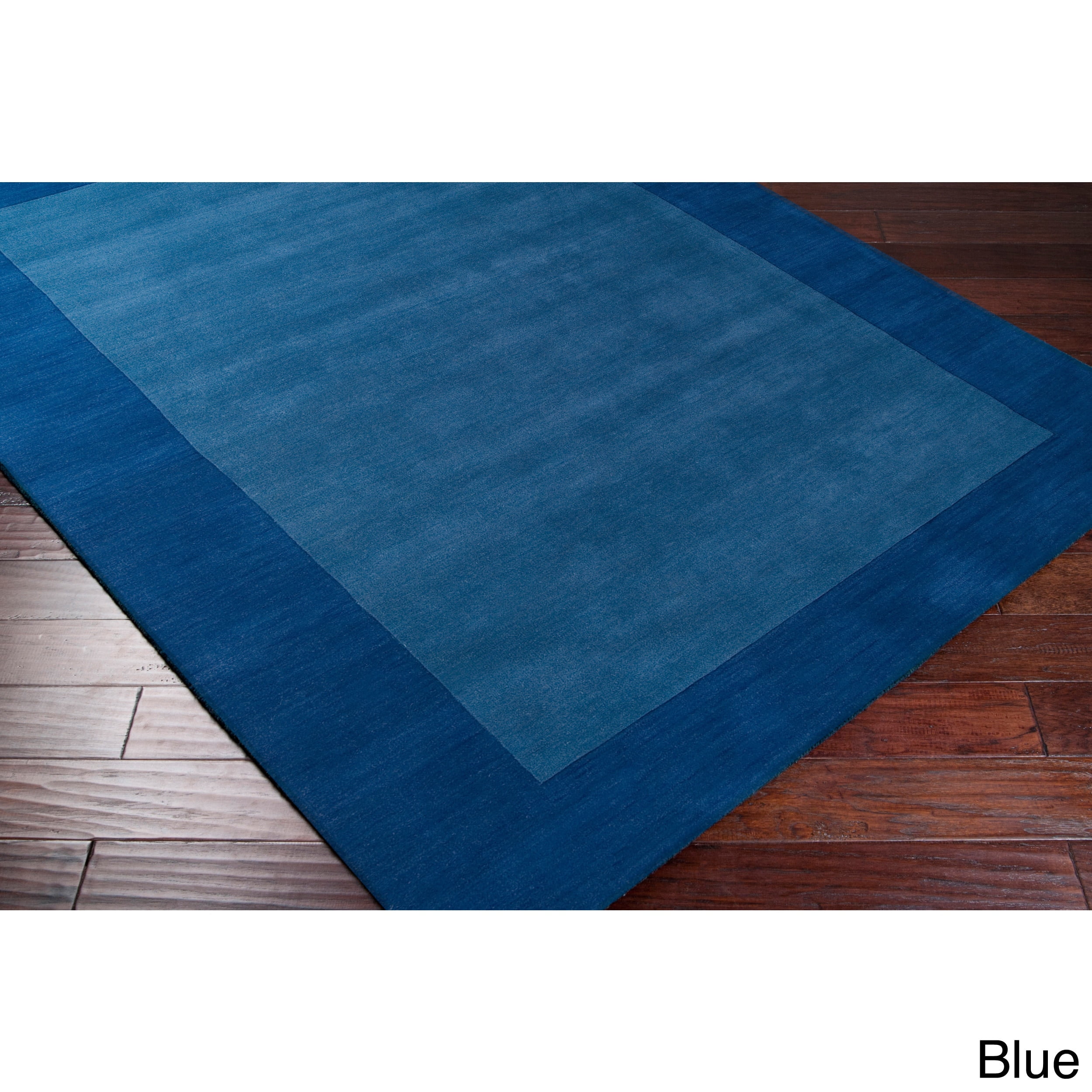 Hand Loomed Odele Solid Bordered Tone On Wool Area Rug