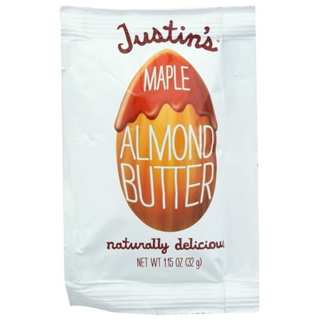 Justin's Almond Butter Squeeze Pack, Maple, 1.15 Oz, Pack Of 10
