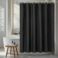 thumbnail image 6 of SIXLON Black Waffle Shower Curtain, Fabric Bathroom Curtain 72" x 72" with 12 Hooks, 6 of 6