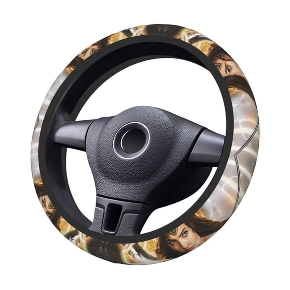 Won-Der Wo-Man Steering Wheel Cover Elastic Stretch Breathable Vehicle Steering Wheel Protector Car Interior Accessories