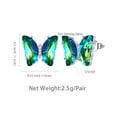 thumbnail image 3 of Green Butterfly Earrings Emerald May Birthstone Earrings Stud Crystal 925 Sterling Silver Jewelry Women Birthday Mother's Day Gifts Juwaliy, 3 of 8