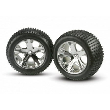 Traxxas 3770 Chrome Wheel, Rear with Alias Tire (2):
