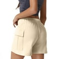thumbnail image 2 of Todays Sales! QATAINLAV Summer Shorts for Women Baggy Soft Workout Athletic Sweat Shorts Drawstring High Waisted Cargo Shorts with Side Pockets Beige XL, 2 of 8