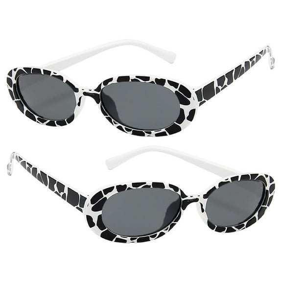 Baluue 2PCS Sunglasses Men Trendy Cow Print Blue Light Blocking Eyewear for Beach Party