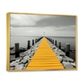 thumbnail image 2 of Designart "Perspective Black Beach Pier XIII" Nautical & Beach Floater Framed Canvas Wall Art, 2 of 7