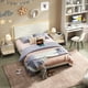 thumbnail image 2 of HOMYLIN Marco de Cama Doble, Somier Doble 206 * 153cm Base Queen con Cargador USB Type C y Tira de LED para Recamara Doble Base Tapizada Beige con Respaldo, 2 of 5