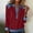 Womens Tops Plus Size Spring-Red, variant on Homenesgenics Womens Tops Plus Size Spring Solid Color Casual Long Sleeve Collared Button-Up Denim Patchwork Cuff Hem Pullover Top Red L